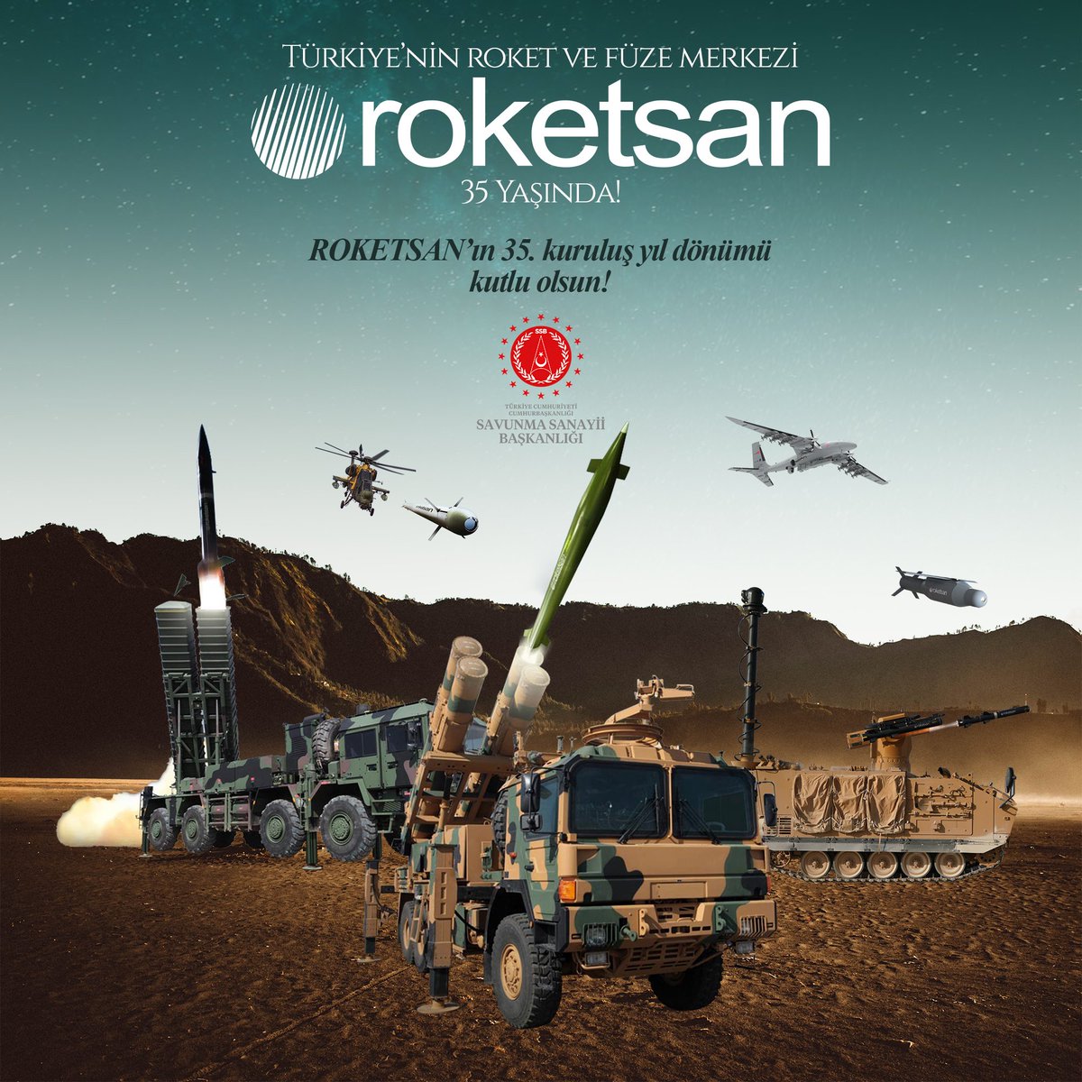 Türkiye'nin roket ve füze merkezi @roketsan'ın 35. kuruluş yıl dönümü kutlu olsun.
#YarınİçinYüksel 🇹🇷🚀