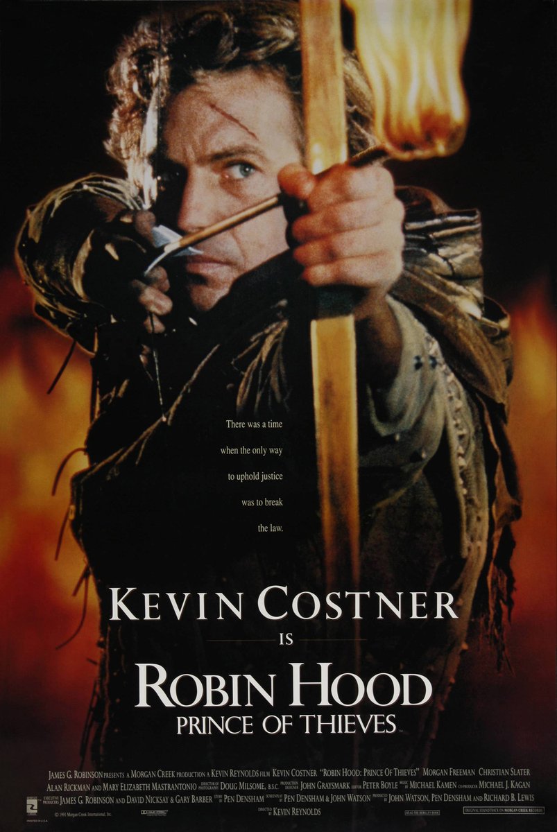 #TodayInMovieHistory (June 14):
#RobinHood: Prince of Thieves (1991).
32nd Anniversary!
The second highest-grossing film of '91.
Are you a fan?
Cast: @ModernWest @Morgan_Freeman @ChristianSlater #AlanRickman #MaryElizabethMastrantonio.