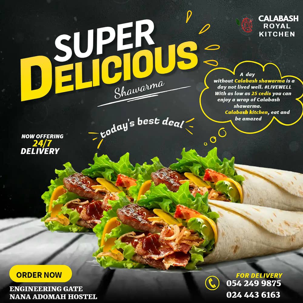 Calabash_Kitche's tweet photo. Calabash shawarma is the best  on Knust campus. Eat calabash shawarma and be amazed. https://t.co/QKrnz7fCwn