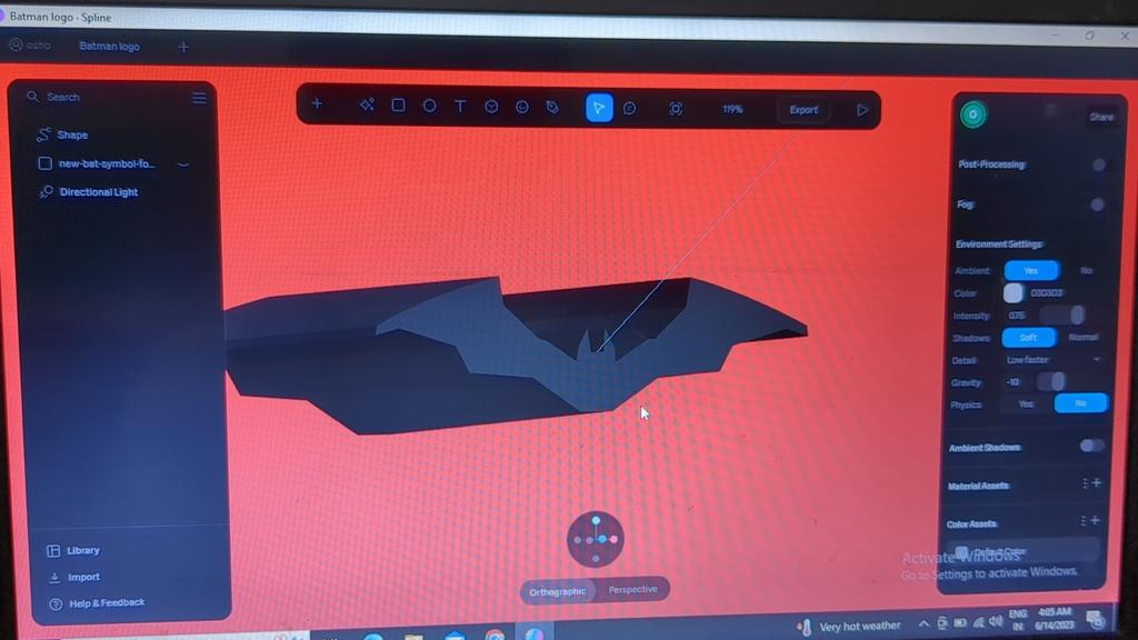 FLEXANDGRID's tweet image. 2/ bat logo almost done...in #spline