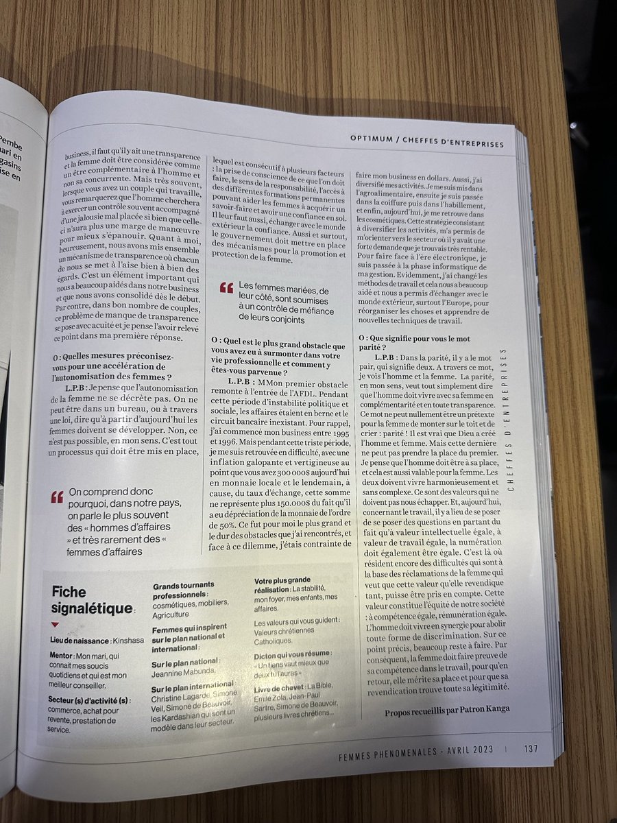 Je suis incroyablement honorée d'avoir été choisie parmi 100 femmes distinguées pr recevoir la reconnaissance de l'éditeur du magazine OPTIMUM pr mon travail. C'1 vrai privilège d'être inclus parmi 1 liste aussi prestigieuse et cela me motive d'autant + à poursuivre mes efforts.
