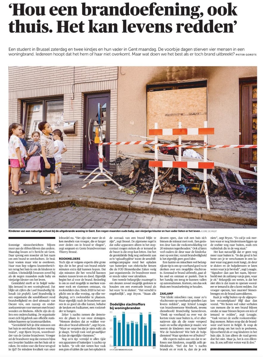 Een brand vlakbij de brandweerkazerne. En toch te laat. De brandweer rouwt om het verlies van de 3 jonge mensen die maandag stierven bij een brand in Gent.

De brandweer is elke dag bezig met vuur. Jij waarschijnlijk niet. Toch vragen we om eens goed na te denken over wat er kan