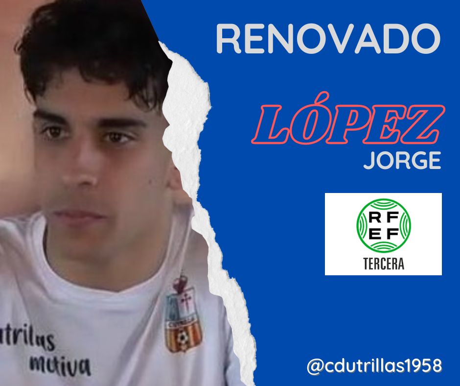 RENOVACIÓN 📢

JORGE LÓPEZ seguirá vistiendo la camiseta del <a href="/cdutrillas1958/">CD Utrillas</a> 2023/24 ⚽️⚽️⚽️💪

Centrocampista diferencial, con calidad y llegada. Volverá a hacer vibrar a La Vega 😍😍

Gracias López ‼️‼️

#VamosUtrillas #TerceraRFEF
