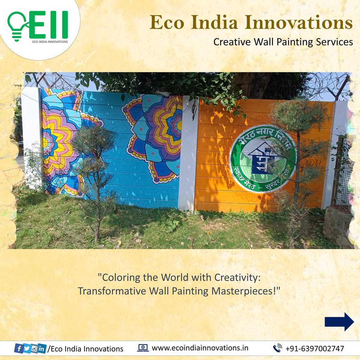 EII_Innovations's tweet photo. "Coloring the World with Creativity: Transformative Wall Painting Masterpieces!"
Creative Wall Painting Services
#WallPainting #CreativeDesigning #CreativePainting #History #IndianCulture #EcoIndiaInnovations
#Information #Education #Communications #CreativeAgency #kabadsejugad https://t.co/GtJn7DOJVv