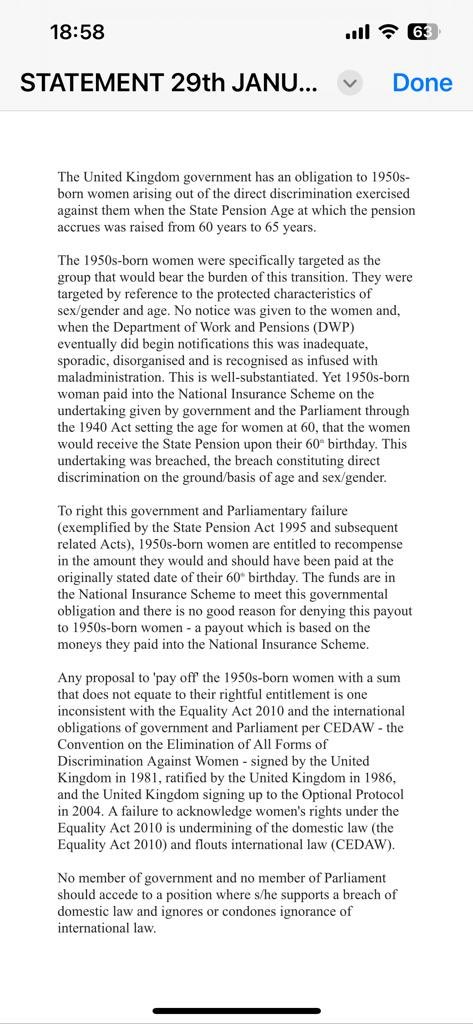 'Any proposal to 'pay off' #50sWomen with a sum that does not equate to their rightful entitlement is inconsistent with the Equality Act 2010 & International obligations.. of #CEDAW'
Proven #DirectDiscrimination
#ADRnow💥
MPs please sign #EDM1040
#PMQs
edm.parliament.uk/early-day-moti…