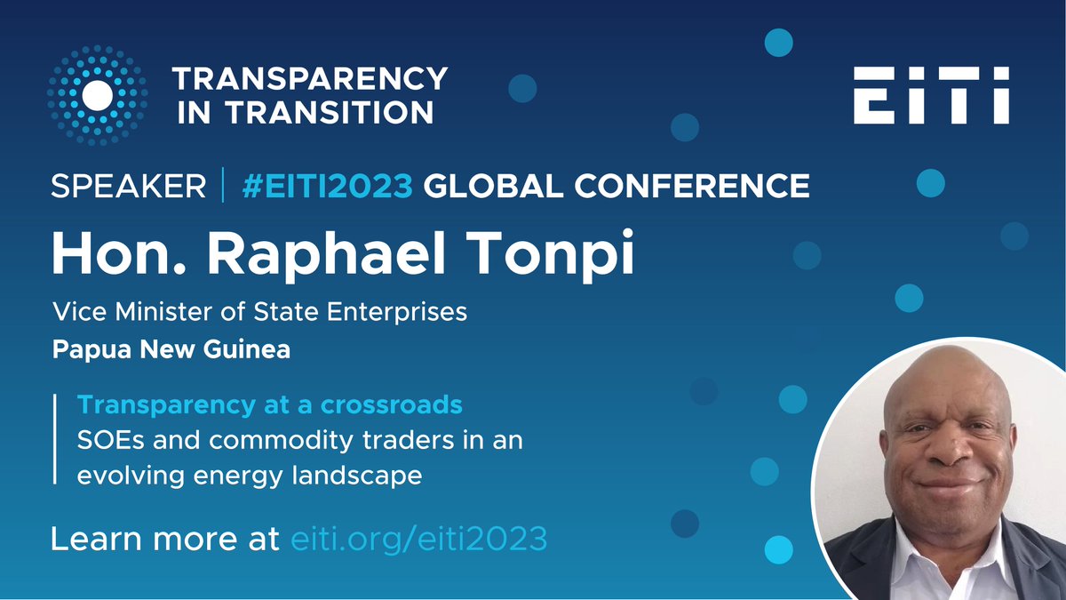 EITIorg's tweet photo. How are #transparency &amp; governance standards for extractives SOEs evolving, &amp; how can #data be used to address governance risks?

Join the conversation at #EITI2023 today, w/ insights from #PapuaNewGuinea, @AkereMuna of @TransparencyTi, @sonangoloficial &amp; Staatsolie. https://t.co/Lz6mtrfq72