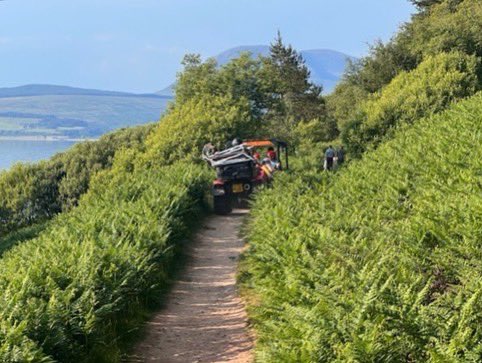 The team were called out at approximately 1700hrs yesterday to assist a female walker suffering a medical episode near Kings Cave Blackwaterfoot . 
She was assessed by team members at the scene then stretchered a short distance to the Argo to be transported to local Ambulance.