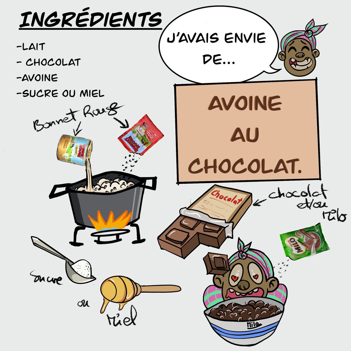 AgoutiRose's tweet photo. J’avais vraiment envie de ça!😋#food #recipe #recette #artist #agoutirose #illustration #procreate #bandedessinee #comics #comicstrip Bonnet Rouge https://t.co/oZBGjQ3l4D