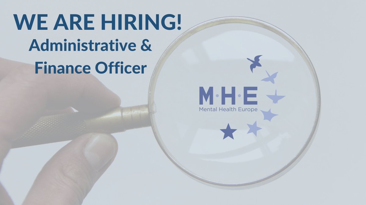 📣 #JobAlert: Mental Health Europe is hiring!  

👀 We are looking for an Administrative & Finance Officer. Could this be you?

This is a nice job opportunity (options to work 80% or 50% of the regular full-time hours). 

✍️ Apply: bit.ly/3p4lTDY 

#BrusselsJobs #EUjobs