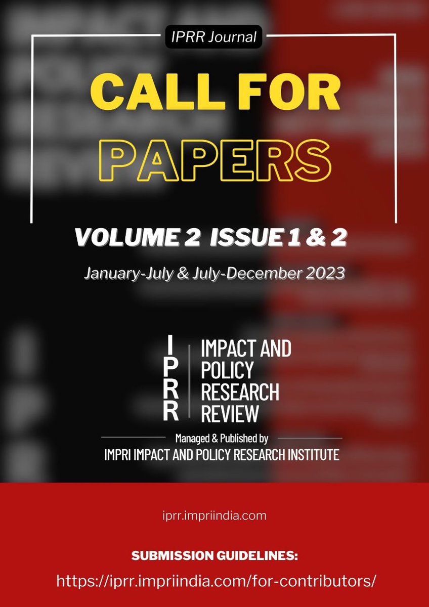 IPRR Impact and Policy Research Review tweet media