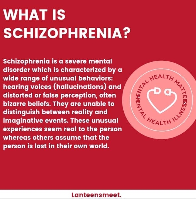 lan_teens's tweet photo. Schizophrenia is a chronic mental disorder that affects an individual’s ability to distinguish between reality and imagination. It’s on the spectrum of psychosis and is largely characterized by hallucinations and delusions.

https://t.co/qqEjfwNtnq

#mentalhealth 
#schizophrenia https://t.co/iGZuP9HEEl