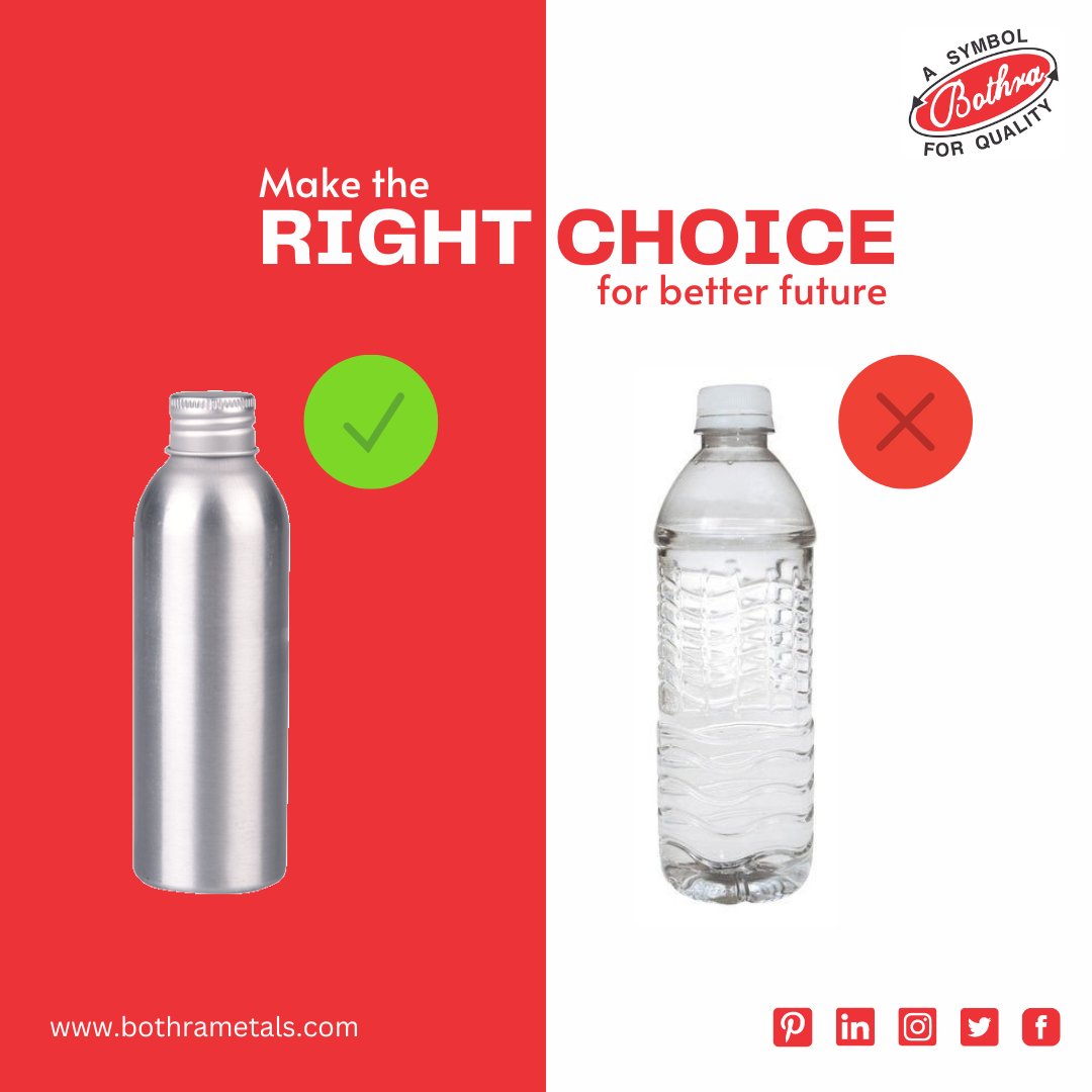 Making the Right Choice for a Sustainable Future: Choosing Aluminum Bottles over Plastic
#SustainableChoice
#ChooseAluminum
#ReduceWaste
#CarbonFootprint
#PlasticFree
#ReusableBottles
#DitchPlastic
#EcoFriendlyLiving
#RecyclableMaterials
#GreenLiving
#BothraMetals
#Bothra