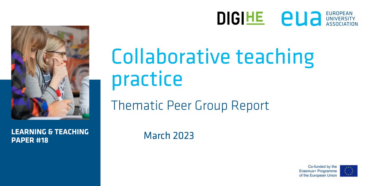 euatweets's tweet photo. What are the key opportunities and potential challenges #highereducation institutions face in embedding #CollaborativeTeaching practice?
Read the #DigiHE_EU Collaborative teaching practice Thematic Peer Group Report https://t.co/PZuCHKsfuJ
#EUALearnTeach https://t.co/sg52oVWZ1r