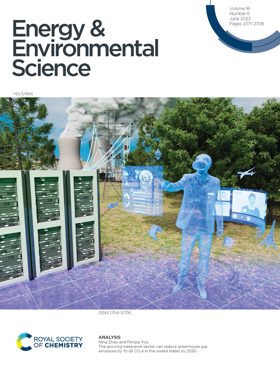 Thrilled to share today's issue of Energy & Environmental Science (@RSC_Energy) featuring our research on the climate impacts of the #Metaverse. Dive into our insights here: doi.org/10.1039/D3EE00… 

#ClimateChange #ResearchHighlight