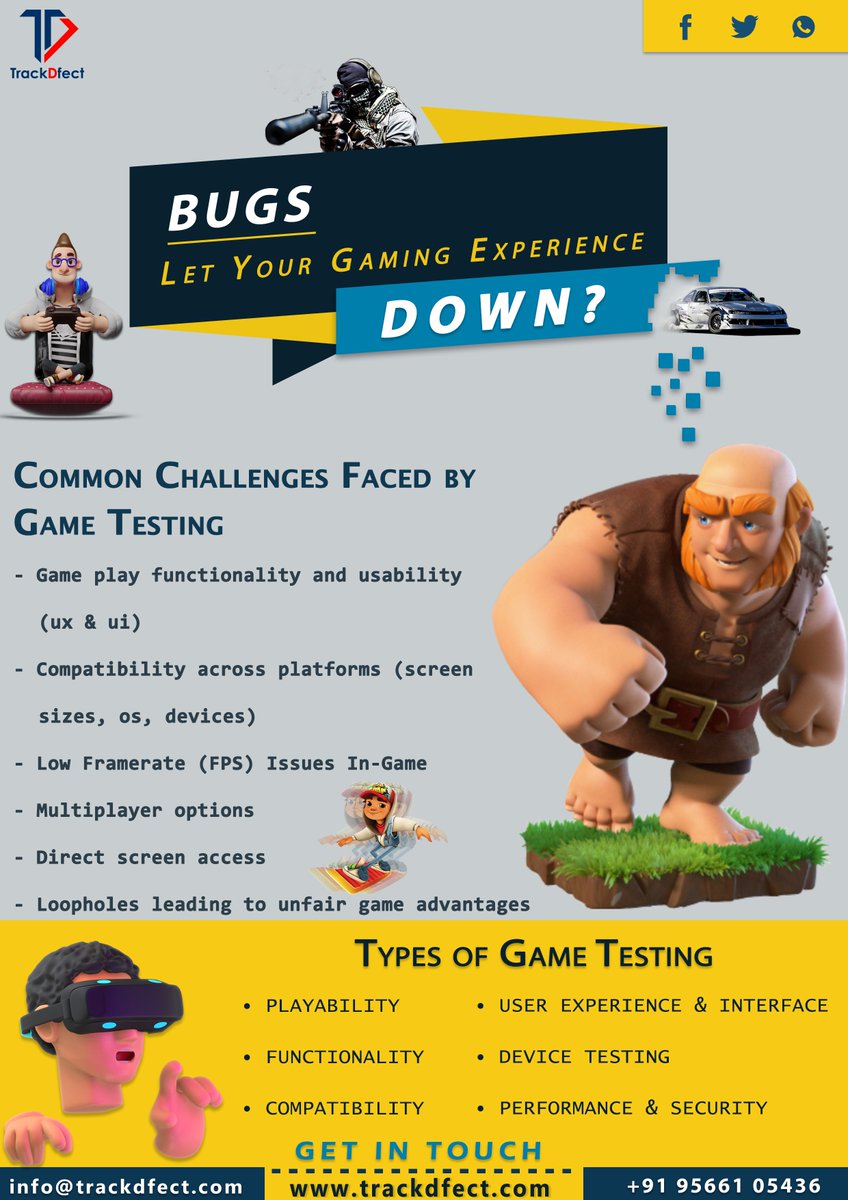 TrackDfect's tweet photo. Bugs! 

Let Your Gaming Experience Down? 

We (TrackDfect) give you the solution.

reach us @ https://t.co/quQHPEDmaO
call us @ +91 95661 05436
mail us @ info@trackdfect.com

#TrackDfect #functionaltesting #eCommerce
#Compatibilitytesting https://t.co/S2VM4RhpzM