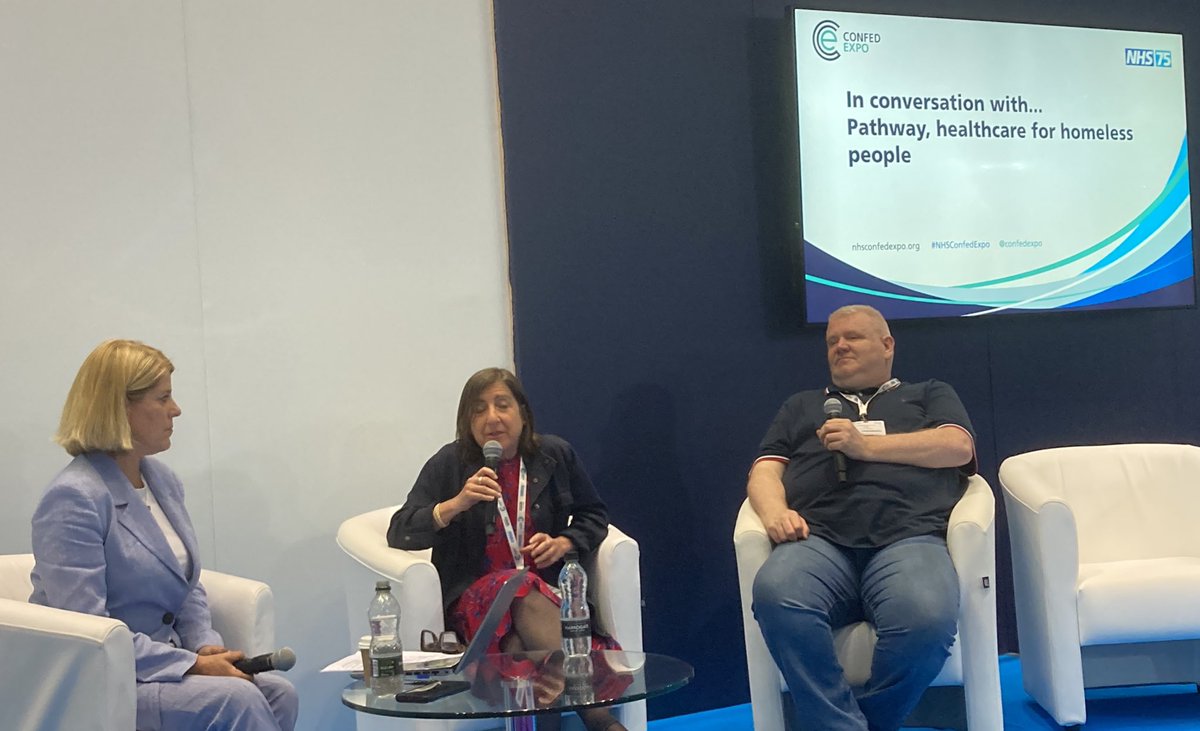 James Dillon and Dr Caroline Shulman talking about our film ‘Less’, calling for all NHS staff to see the person beneath, not the person’s homelessness. Thanks to @Voa1234 for inviting us to @ConfedExpo journeystohealth.co.uk