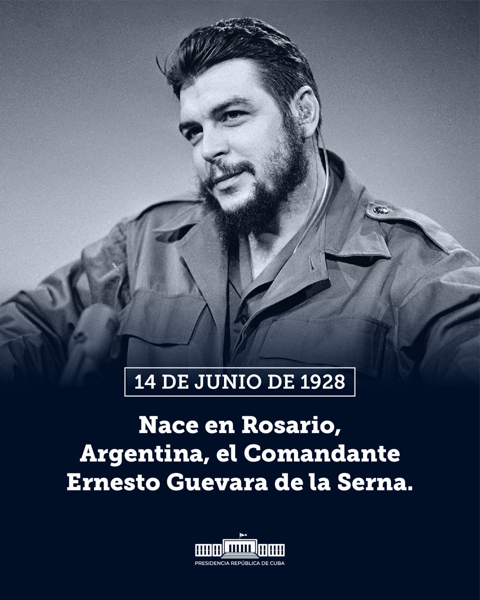 Dos grandes de la historia nacieron el 14 de junio y nos dejaron ejemplos insuperables de heroísmo en épocas distintas. 

Decimos hoy que #MaceoVive y que queremos ser #ComoElChe, porque ambos laten en la resistencia de #Cuba. 🇨🇺