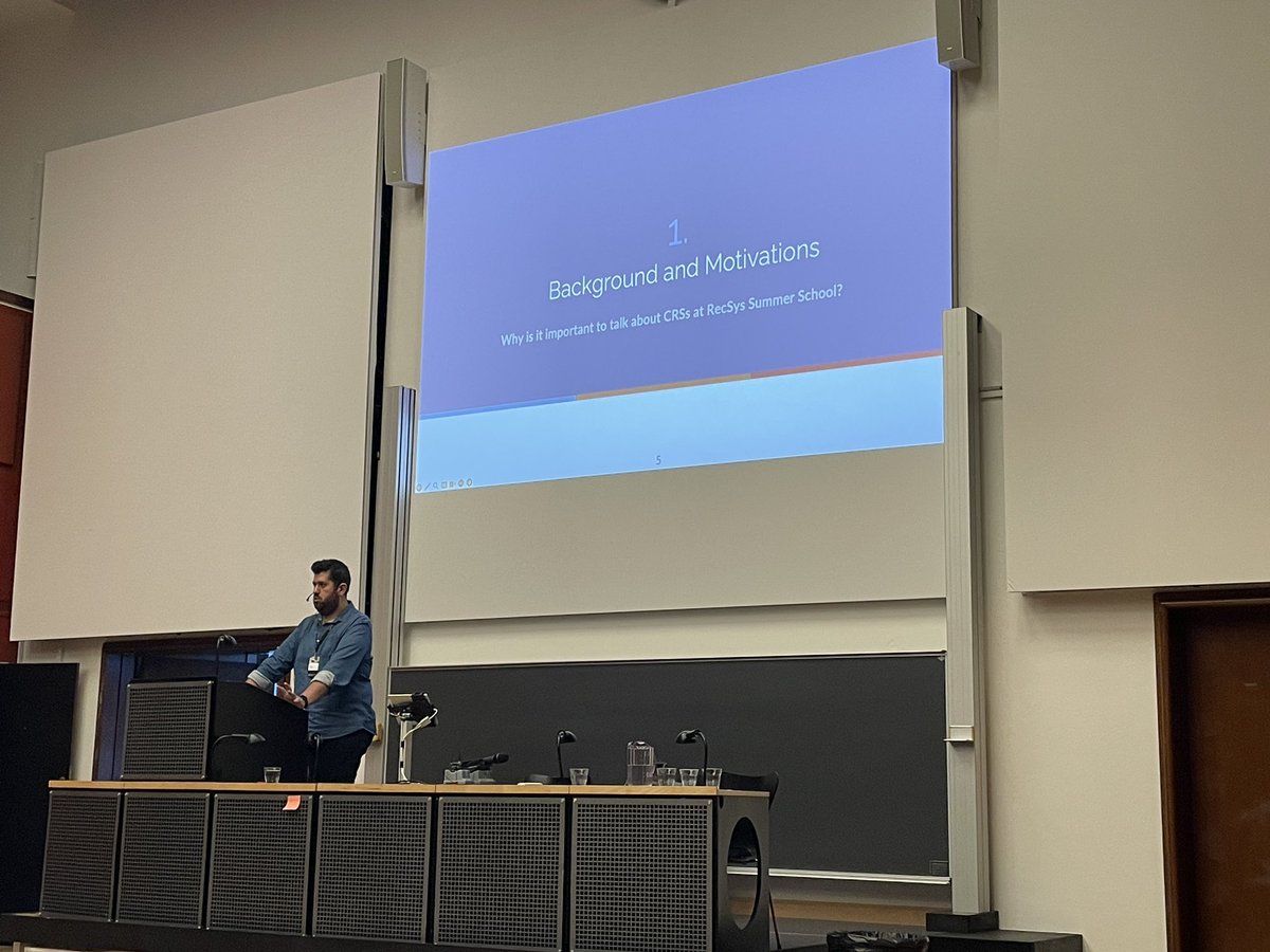 Toine Bogers (@toinebogers) on Twitter photo First session after lunch: <a href="/cataldomusto/">Cataldo Musto</a> lecturing on conversational recommender systems! #rsss2023 #recsys First session after lunch: <a href="/cataldomusto/">Cataldo Musto</a> lecturing on conversational recommender systems! #rsss2023 #recsys