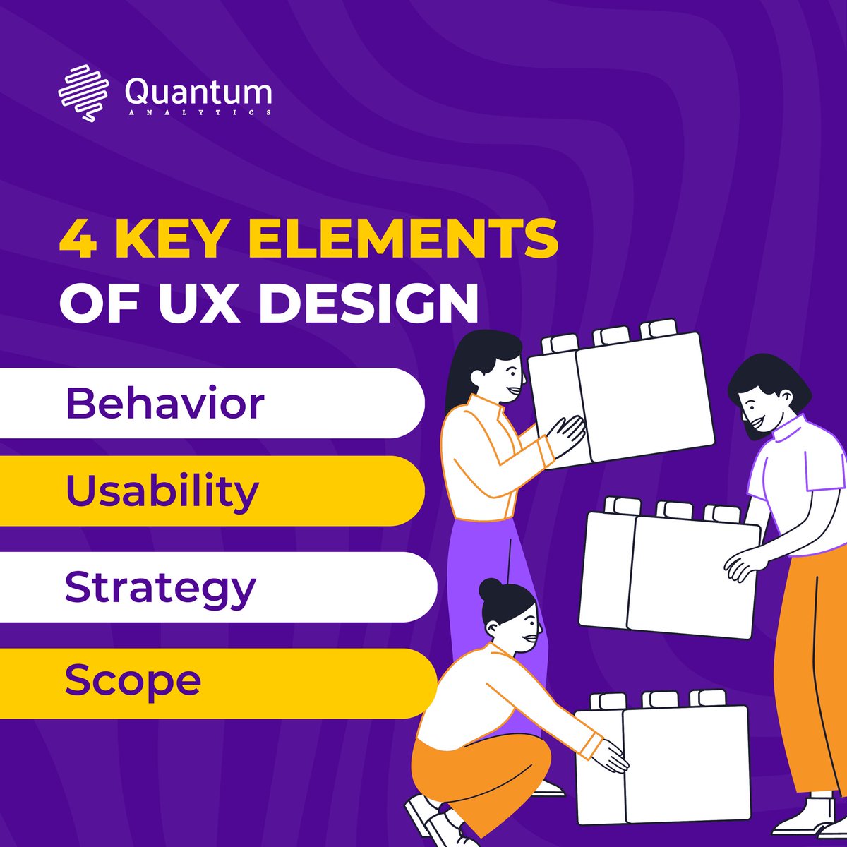 quantumanalyst's tweet image. UX Design is the process of creating products that provide meaningful &amp;amp; relevant experiences to users.

It involves a high level of empathy that’s why these elements are important:
✅Behavior
✅Usability
✅Strategy
✅Scope

Follow @quantumanalyst for more

#uiux #quantumanalytics