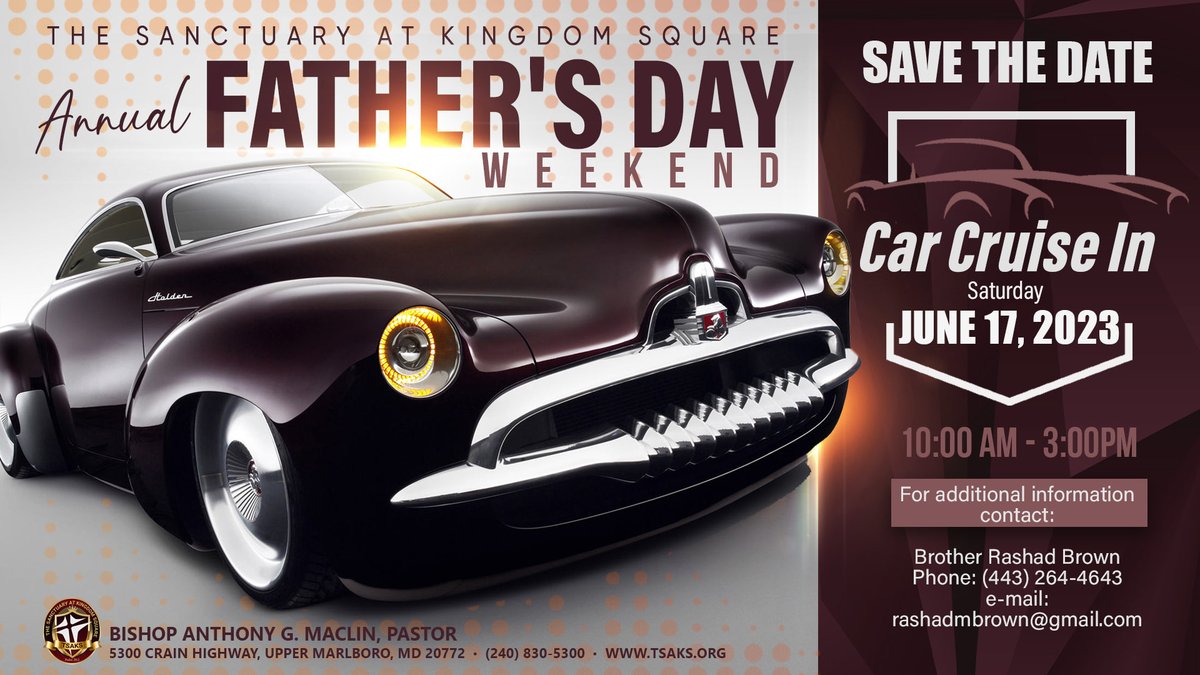 AGMaclin's tweet photo. This Saturday is shaping up to be a great day for a car cruise! Join in the fun, food, fellowship, music, and bring your car. By TSAKS! https://t.co/OY2CRyRJnN