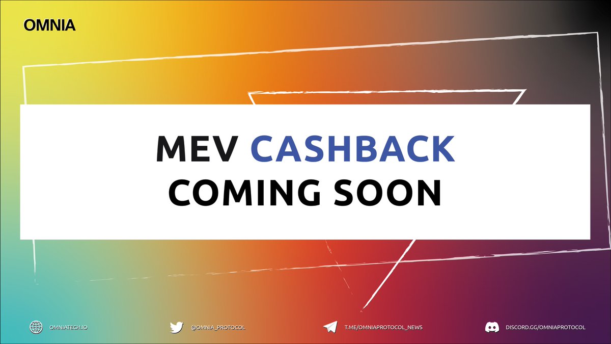 5 days left on our <a href="/zealy_io/">Zealy</a> sprint to give early access to our upcoming feature - MEV Cashback.

If you're trading on DEXs, you'll love this. Cash back directly in your #Ethereum and #Arbitrum wallets based on your tradings 🔥

zealy.io/c/omnia/questb…