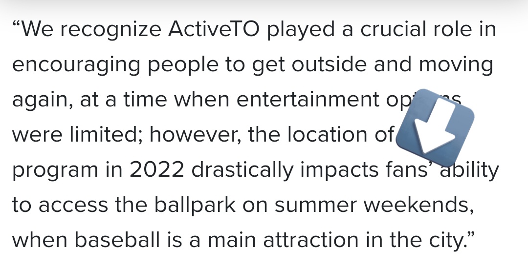DaveLikesBikes's tweet image. The Jays/Shapiro/Grimes letter to Tory came in June of &apos;22

After the permitted seating capacity was raised...on September 24, 2021, there were never any #ActiveTO road closures on Lake Shore Blvd when the Blue Jays were playing at home