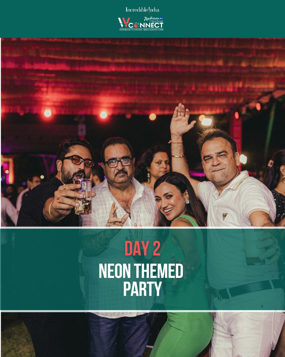 Day 2: The day came to a close with the spectacular Neon Themed Party.
The guests had a great time grooving to the beats by the DJ Sunny Deepak and Bollyjammers kept the pulse high.
Everyone let down their hair and partied until the early hours of dawn.

A <a href="/WV_Official/">Wedding Vows</a> initiative