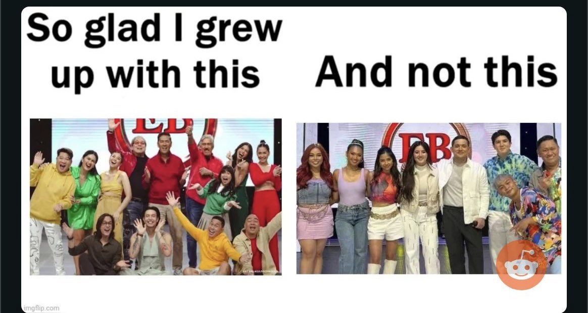 GuijoneHalili's tweet photo. @gmanews @gmanetwork 
This “new” version of #EatBulaga feels so weak and generic. #PaoloContis feels so bland. The #Jalosjos feels like 2 kids pretending to be grown ups at grown ups jobs but with not experience. #SolidDabarkads #TVJ #EatBulagaTV5 https://t.co/jzbrpefrda