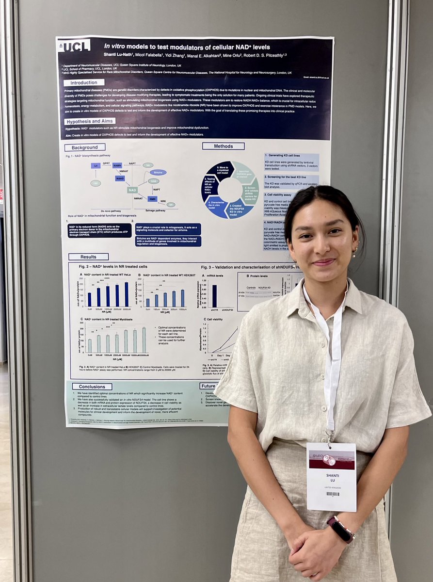lu_shanti's tweet image. Come see my poster #77 @Euromit2023 to learn about cellular models to test NAD+ modulators!
@LondonMito 
#mitochondrialdisease #preclinicaldevelopment