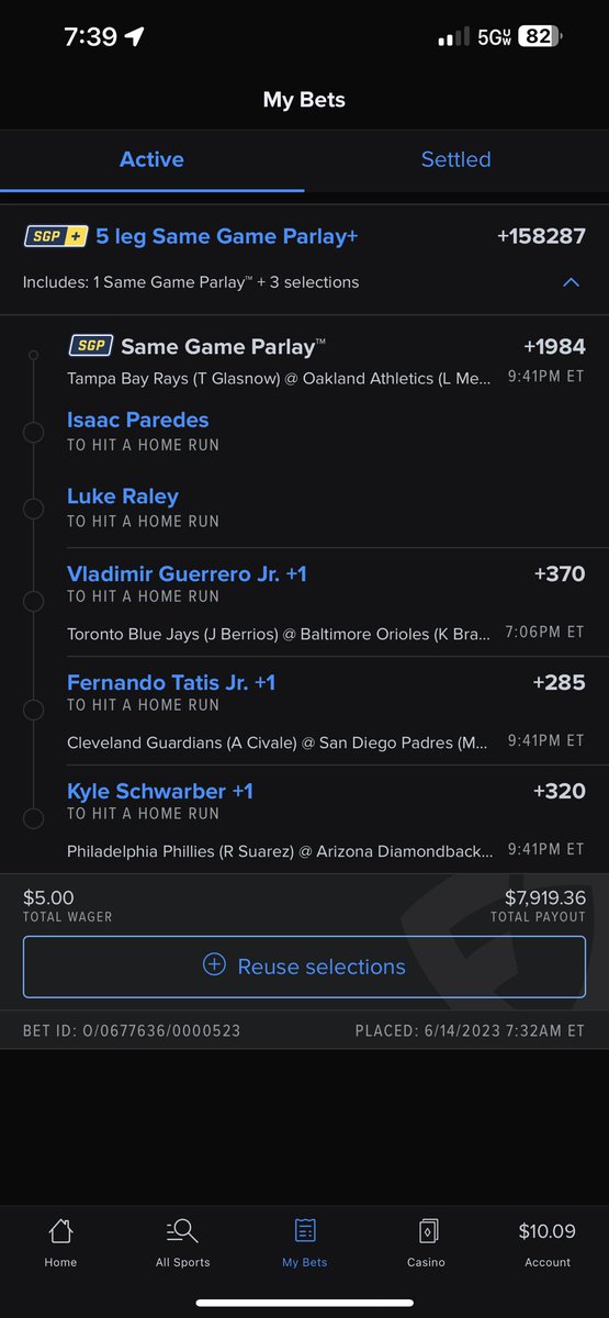 M3rsy589's tweet photo. This is hitting Iโm putting it out there into the universe!
#MLB #parlay #5leg #bet #getpaid #fanduel https://t.co/ScdmmKrbzw