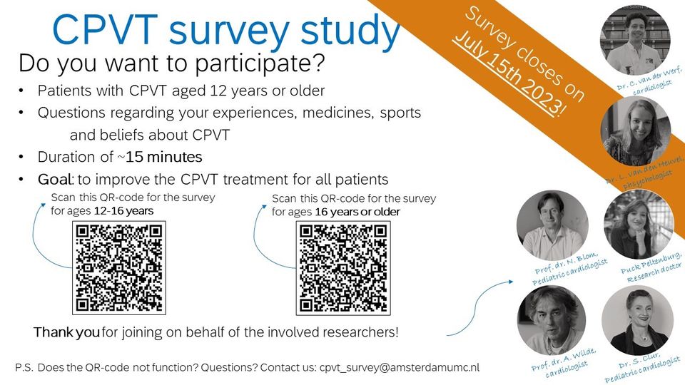 Important research into CPVT, if you are living with CPVT your input would be much appreciated #SADSfamily