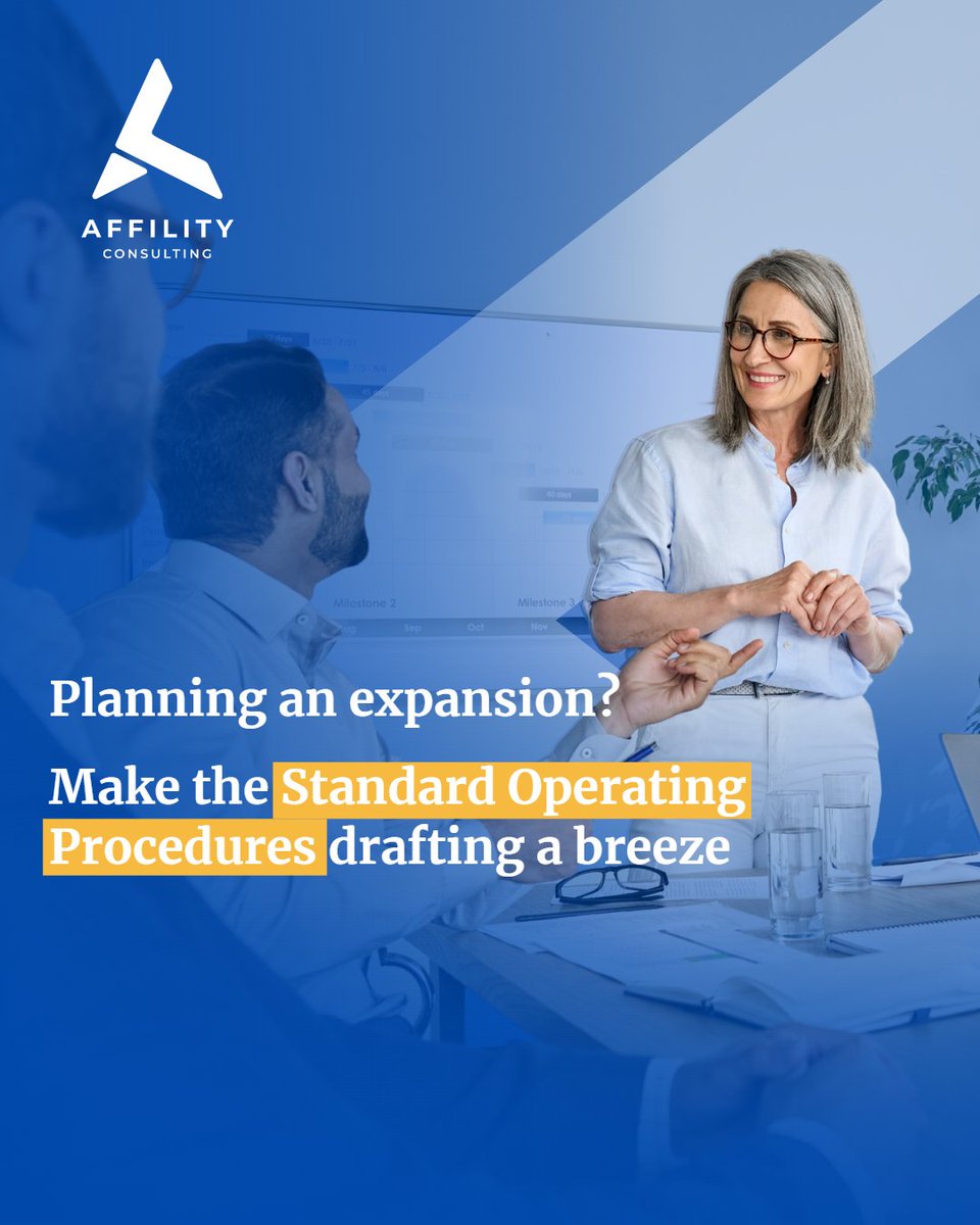 Standard Operating Procedures contain a wealth of information about an organization, its structure, and its operations. 

📧 Reach out to us at mail@affilityconsulting.com to embark on a journey of streamlined operations and business expansion.

#SOPs #MENAregion