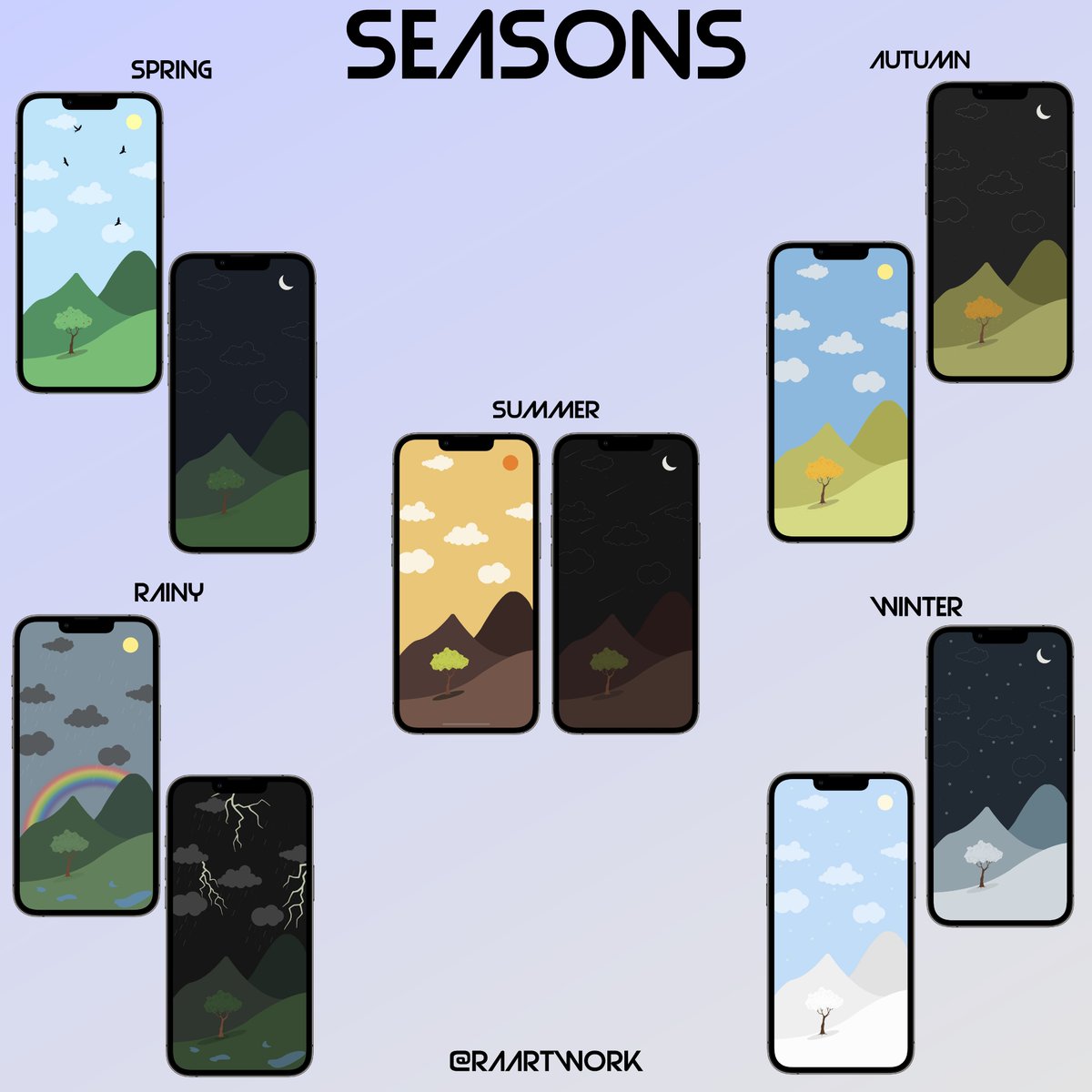 Seasons

Join: t.me/raartwork 🙃 

#wallpapers #ios #android #homescreen #wallpaperwednesdays #creativity #Scenery #seasons #iossetup #androidsetup