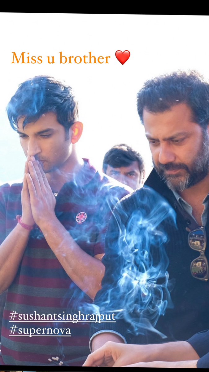 Abhishekapoor's tweet photo. Miss u brother ❤️ #sushantsinghrajput ⭐️ #supernova https://t.co/7CCNbRsS5O