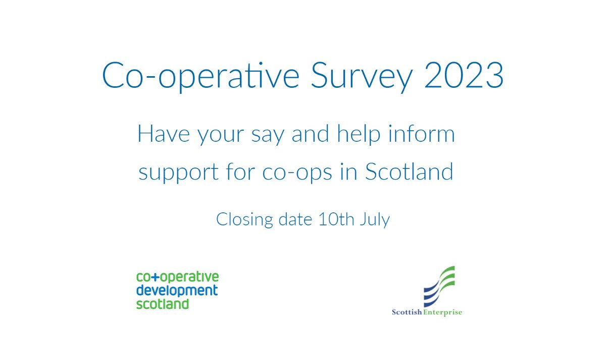 👋 Are you part of a co-op based in Scotland? 

We are gathering feedback from #coops to help inform the programme of support we offer. This is a great chance to make sure your views are included. Fill out our short survey here 👇

📝 ow.ly/I9eQ50OO095