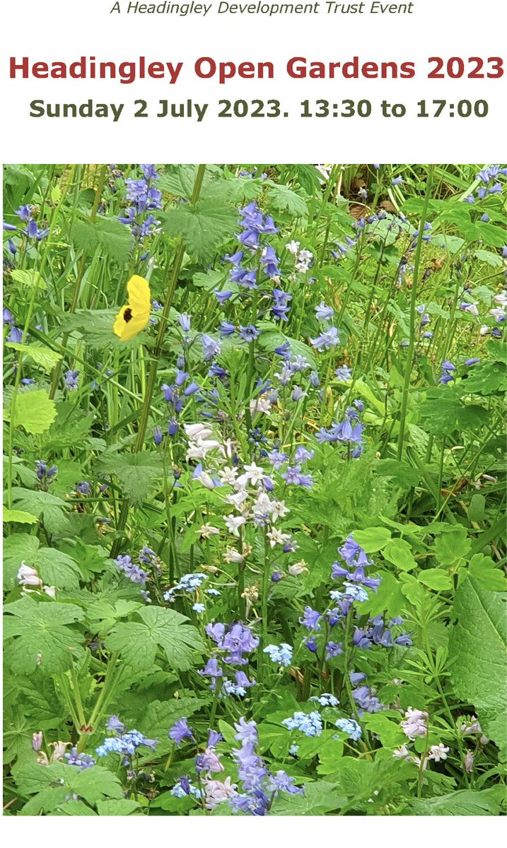 🥳 It’s back! #HeadingleyOpenGardens returns on Sunday 2nd July. We’ve 15 gardens (and several new ones inc an allotment and a churchyard!). Tickets and walking map (£5 adults & children free) on sale now at @HeadingleyHEART and from Friday 16th at Oxfam Books 🥳