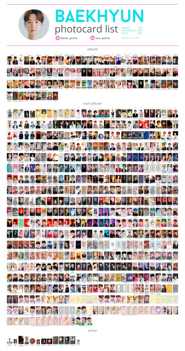 Baekhyun photocard list / template update: - bringgreen (bring