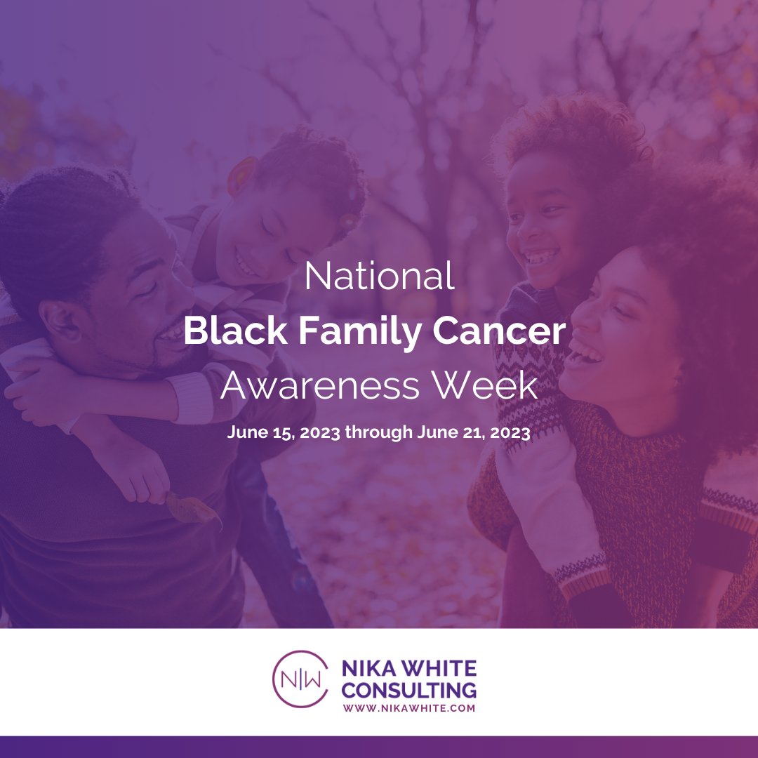 According to the American Cancer Society, 'Black people have the highest death rate & shortest survival of any ethnic group in the US.' This startling statistic is why National Black Family Cancer Awareness Week (June 15-21) is so important. To participate on sm, use #BlackFamCan