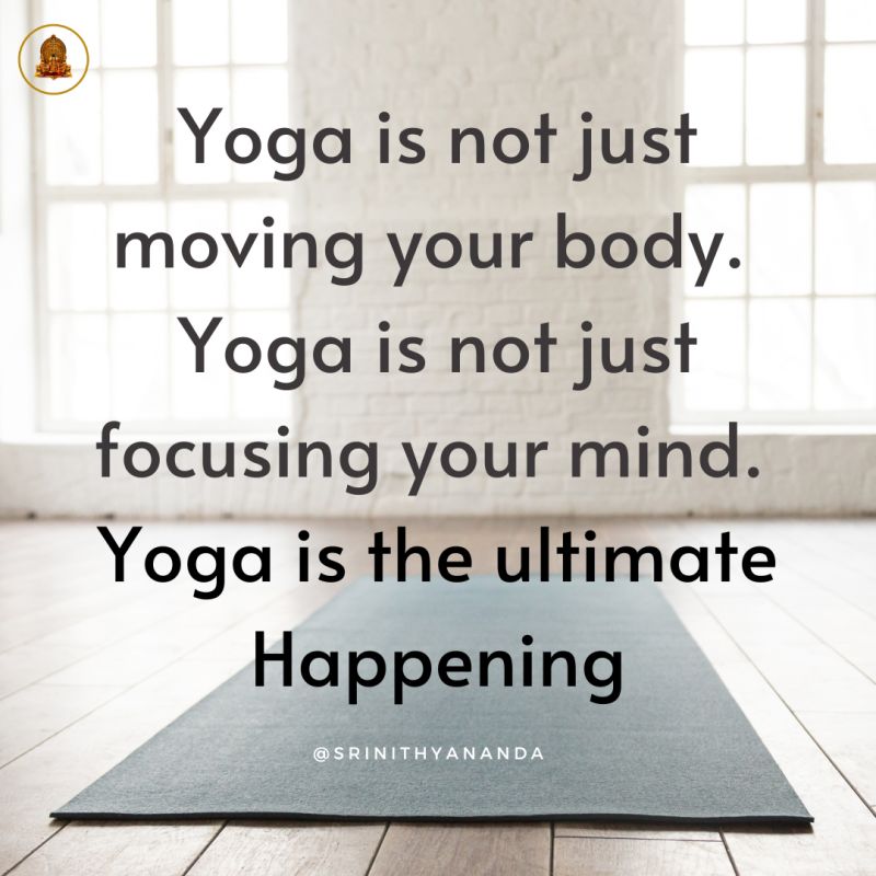 SriNithyananda's tweet photo. 🧘‍♀️ Yoga is not just moving your body.
🧠 Yoga is not just focusing your mind.
🌌 #Yoga is the ultimate Happening.
- SPH Nithyananda Paramashivam.
#WednesdayMotivation #wednesdaythought #thoughtoftheday https://t.co/FGZXVD39PO