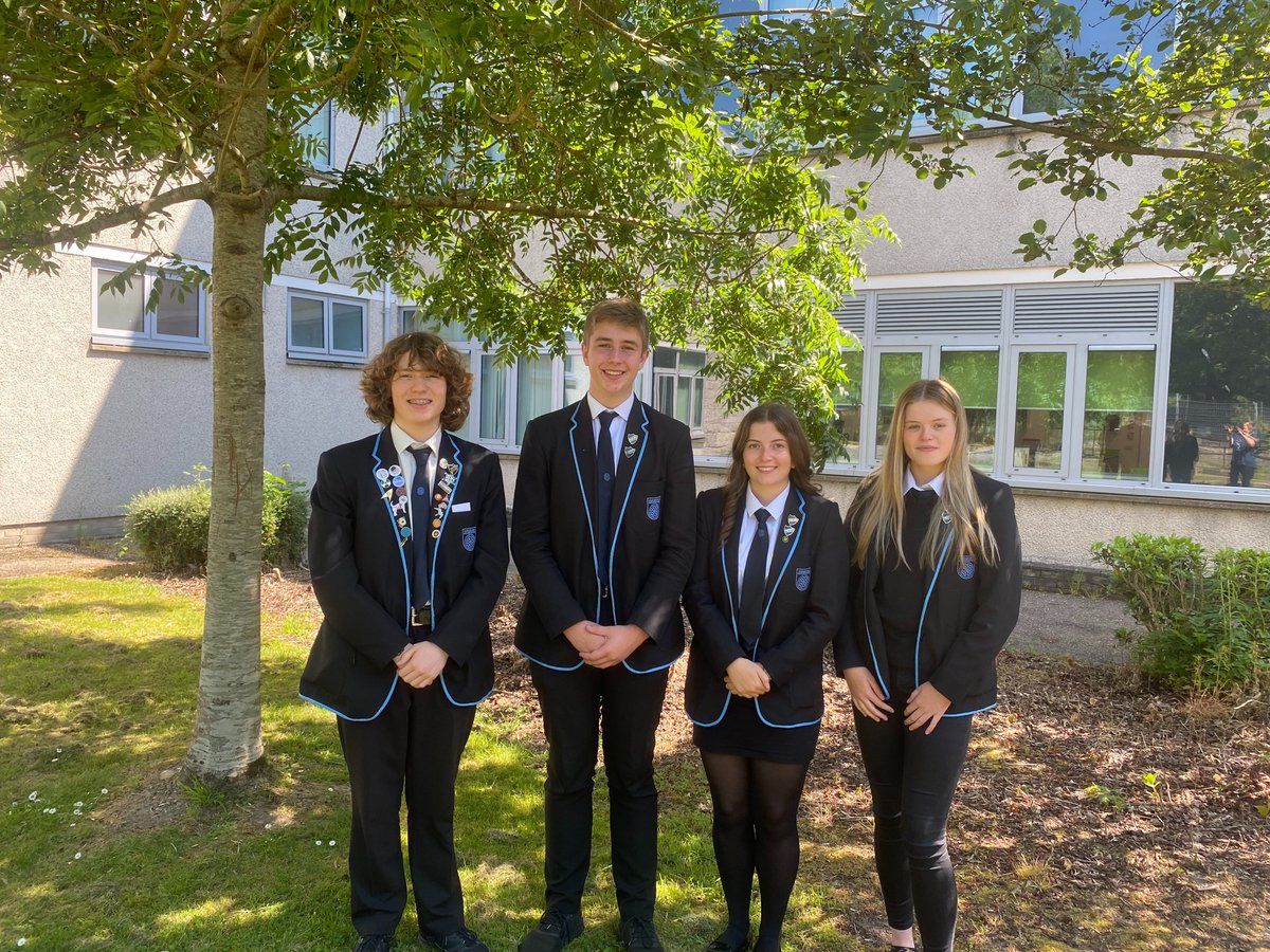 MintlawAcademy's tweet photo. Meet our Senior Prefect team 23/24.
Head Girl Eleanor Whyte 6M, Depute Head Girl Sophia Gibb 6D, Head Boy Hamish Craig 6U, Depute Head Boy Charley Fraser 6M. Congratulations 👏
#learningtogether #mintlawacademy https://t.co/ItsKZvd1vv