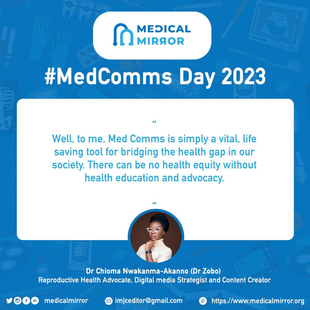 Medical_Mirror's tweet photo. Still celebrating the #MedCommsday.
Some of our Medical Women making impact through Medical Communications shared their thoughts on “what #MedComms is to them…”
Happy #MedComms day from us all at #MedicalMirror!
#medicaljournalism #medicalcommunication #medicaleducation https://t.co/KO1RTL96Qr