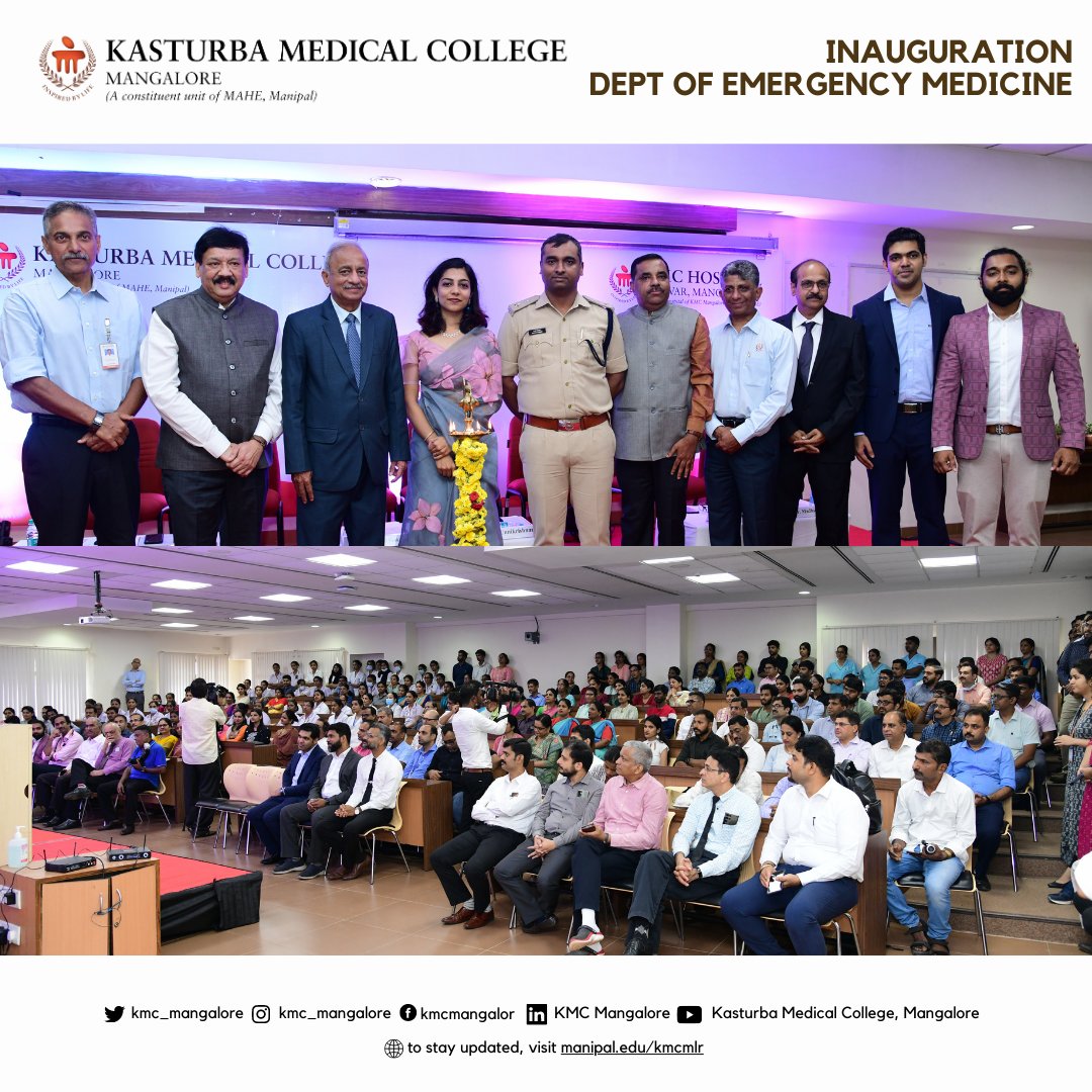 KMC_Mangalore's tweet photo. DCP (Law and Order) of Mangalore, Sri. Anshu Kumar Srivastava, officially inaugurated the emergency department at KMC Attavar today.

Lt. Gen. (Dr.) M. D. Venkatesh, Vice Chancellor of @MAHE_Manipal unveiled the revamped website of the hospital. https://t.co/SrfXoNFc3u