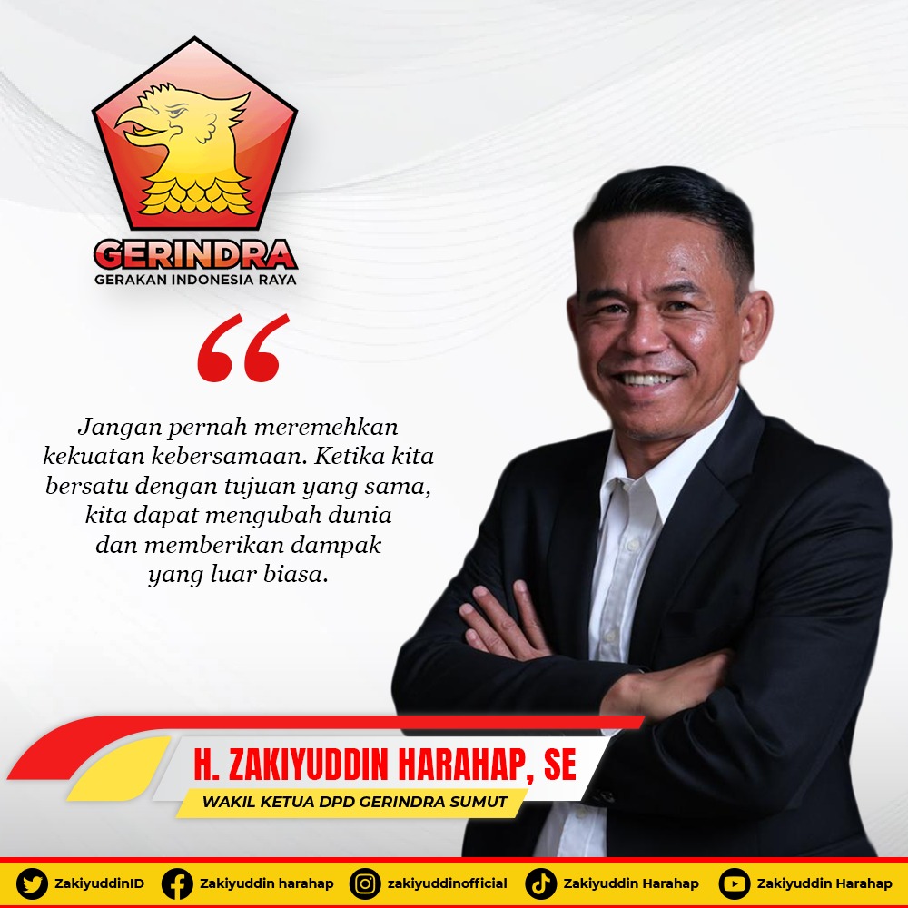 Jangan pernah meremehkan kekuatan kebersamaan. Ketika kita bersatu dengan tujuan yang sama, kita dapat mengubah dunia dan memberikan dampak yang luar biasa

#ZakiyuddinHarahap #PadangLawasUtara #SumateraUtara #TapanuliSelatan #PadangSidempuan #CalonBupatiPadangLawasUtara