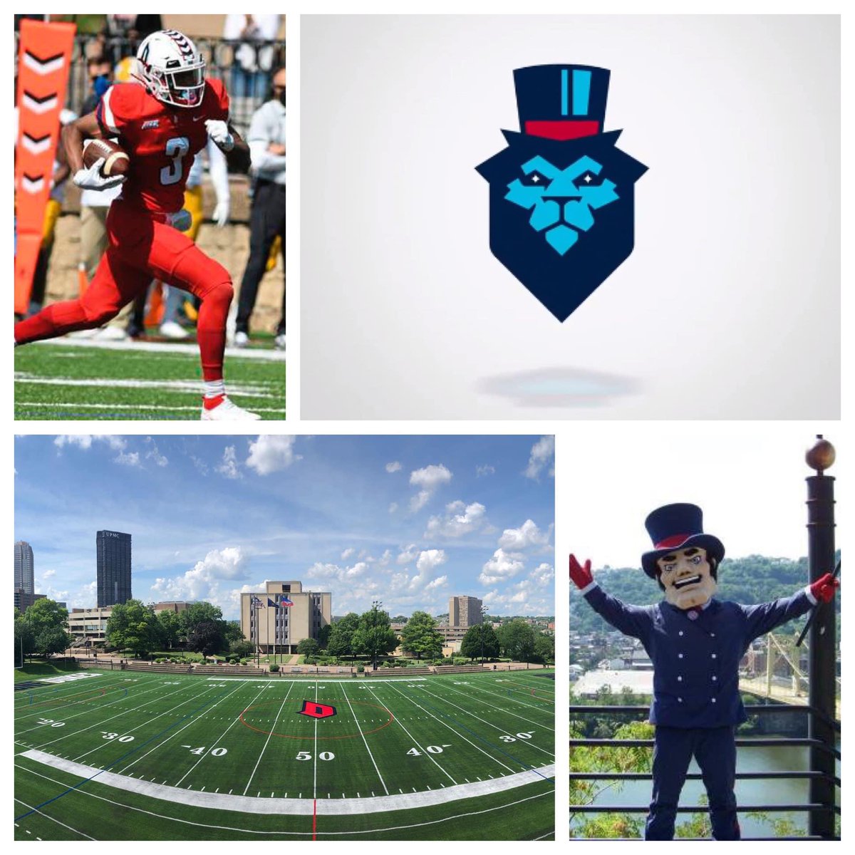 FCSFansNation's tweet photo. Our 58th team of our 127 FCS Teams in 127 days, leading us up to the 2023 FCS Kickoff are the @DuqFB Dukes! 🎩

(All info is FCS only and from 1978 and on when the league was created. Info is specific to each teams time within the FCS only)

Team - Duquesne Dukes
Head Coach - Jerry Schmitt; entering his 19th season, 113–79 (.589)
2022 Record - 4-7
School - Duquesne University
Enrollment - 8,128
Endowment - $472.2 Million
Location - Pittsburgh, Pennsylvania 
Stadium - Arthur J. Rooney Athletic Field 
Capacity - 2,200
Conference - Northeast Conference
Mascot - The Duquesne University Duke
Band - Duquesne Marching Band
Fight Song - The Victory Song (Red and Blue) 
Colors - Red and Blue 
FCS Timeframe - 1993 to Present 
Conference Titles - 16
11 MAAC Titles (1995, 1996, 1999, 2000, 2001, 2002, 2003, 2004, 2005, 2006, 2007)
5 Northeast Titles (2011, 2013, 2015, 2016, 2018)

Playoff Appearances - 2 (1-2 Record) 

2015 
- First Round L William & Mary 52-49
2018 
- First Round W Towson 31-10
- Second Round L SDSU 51-6

National Championships - 0

STATs Top 25 Voter Jamie Williams 2023 FCS Preseason Top 127 Ranking - 83rd
 
Team/School Fun Fact - Duquesne is noted for establishing numerous firsts in collegiate football. Former head coach Elmer Layden is credited with devising the system of hand signals that officials use today. The signal system was put to use for the first time on November 11, 1928, when Duquesne hosted Thiel College at Pitt Stadium. Layden was also the first coach to use two sets of uniform jerseys for home and away contests.