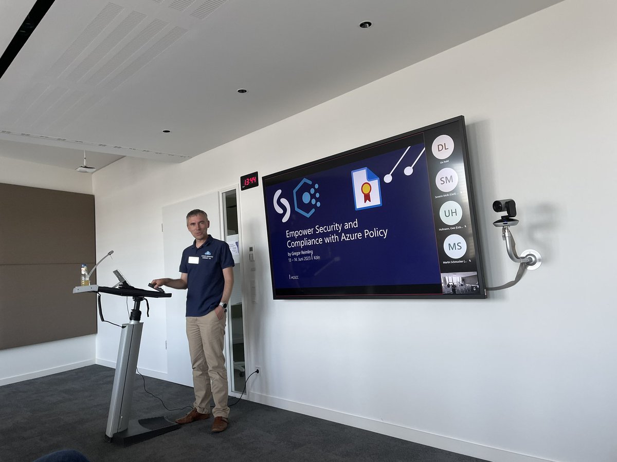 Thomas_Live's tweet image. Next session at #GSCC:
@GregorReimling talks about #Azure Security and Compliance with #AzurePolicy. Starting with strong foundation by designing Management Groups up to policies at scale. Great insights from the field! @compliancefam