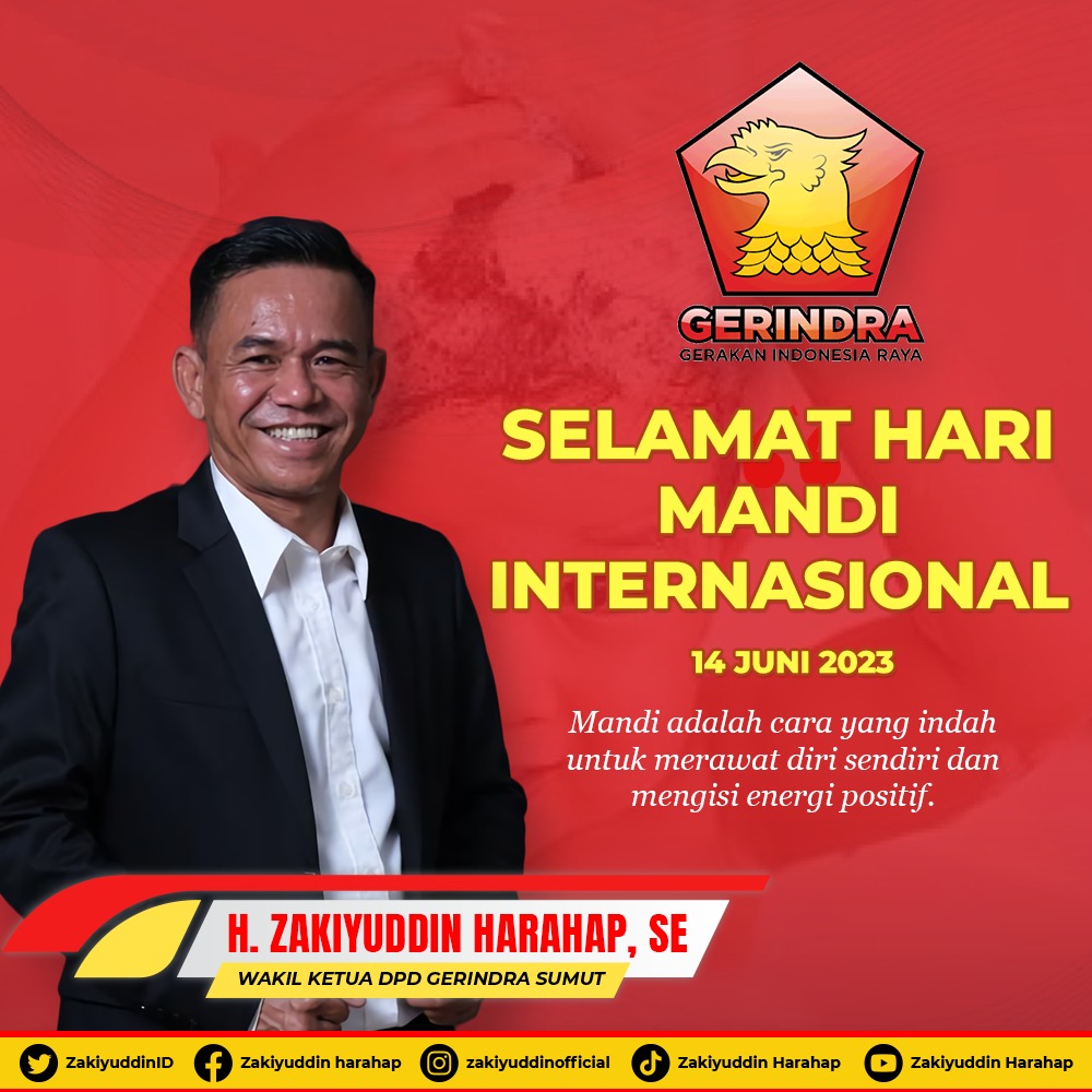 Selamat Hari Mandi Internasional

Mandi adalah cara yang indah untuk merawat diri sendiri dan mengisi energi positif.

#ZakiyuddinHarahap #PadangLawasUtara #SumateraUtara #TapanuliSelatan #PadangSidempuan #CalonBupatiPadangLawasUtara