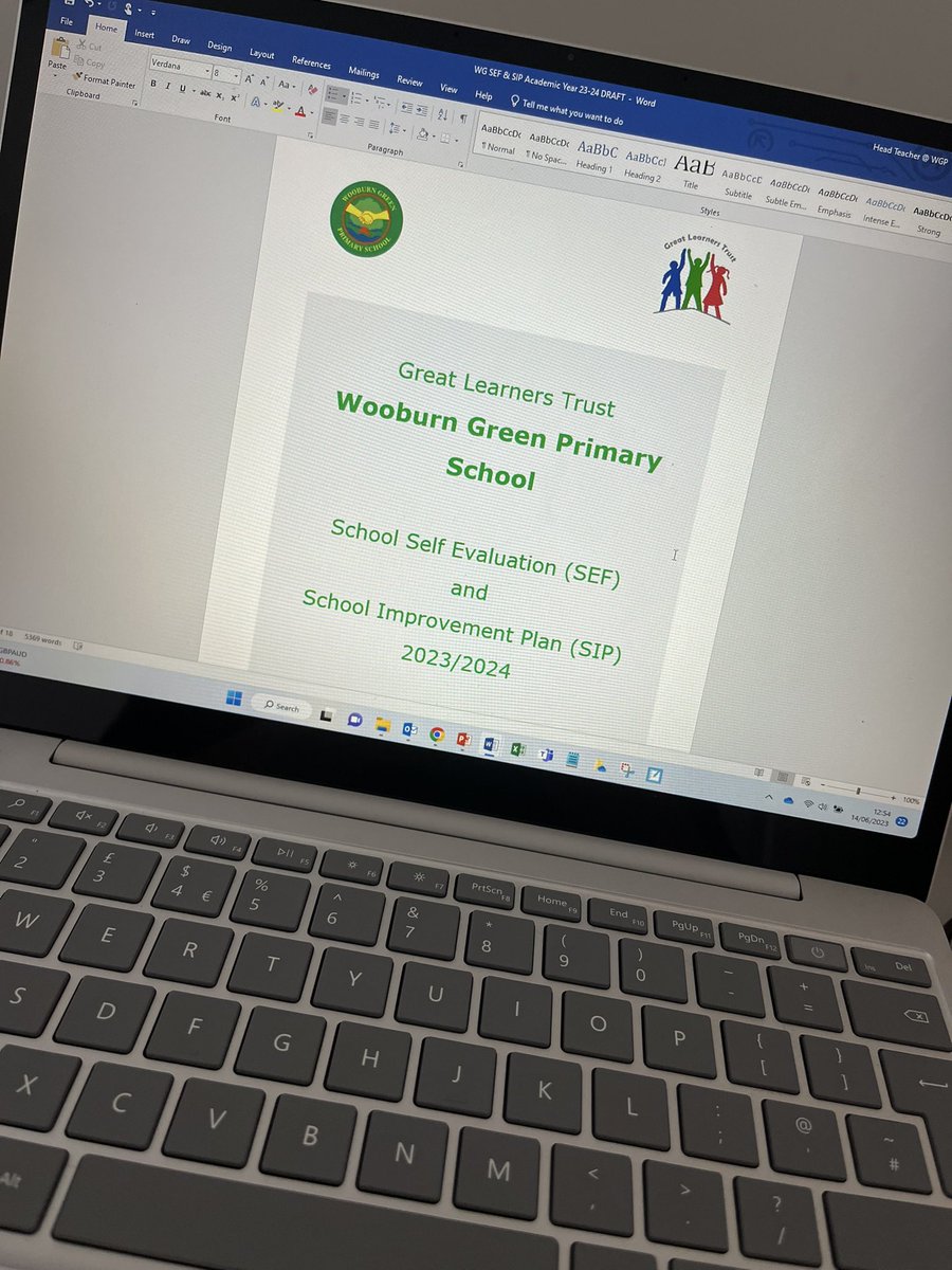 Working on the @WooburnGreenGLT School Self Evaluation and our School Improvement Plan today. Feeling excited for what is to come! #progress #schoolimprovement