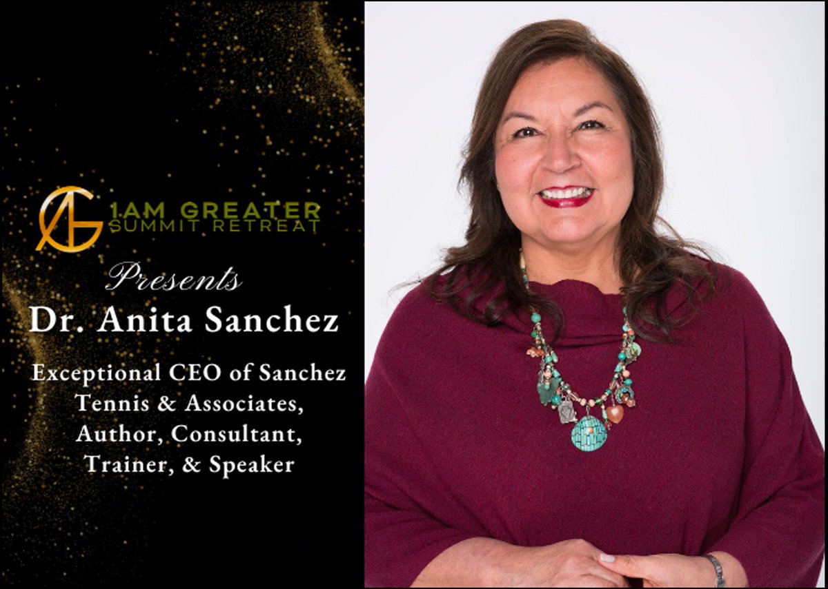 ✨ Exciting news!  We're thrilled to announce that Dr. Anita Sanchez will be speaking at the IAG Summit Retreat, Oct 1-5, 2023! Brace yourself for a transformational experience! Dr. Sanchez is a renowned leadership consultant. Be Inspired! #IAmGreaterSummit #IndigenousWisdom