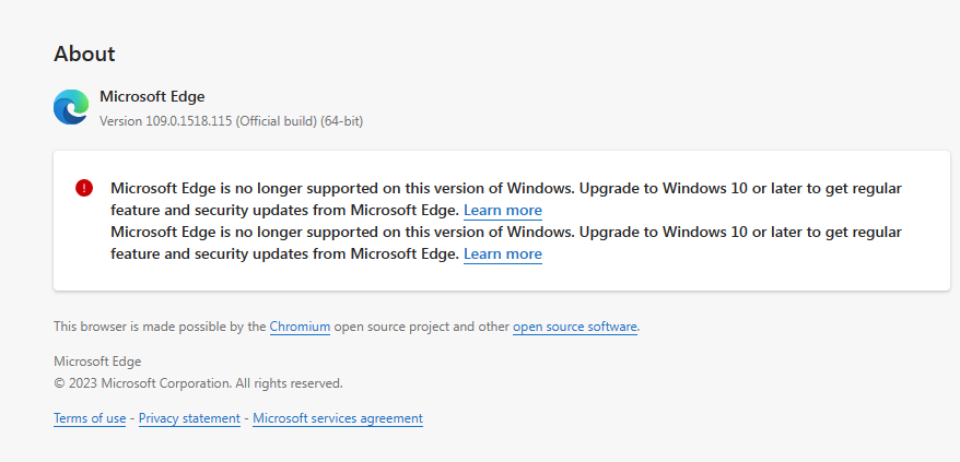 SSuiteSoftware's tweet image. -

Microsoft is still silently updating Microsoft Edge on Windows 7, including their WebView2 runtime Control for third-party browsers... 🌐 🕵️

#Windows #MicrosoftEdge #Windows7 #technews #TechnologyNews #WindowsUpdate #WindowsInsider #WorldNews #EntertainmentNews #Wednesdayvibe