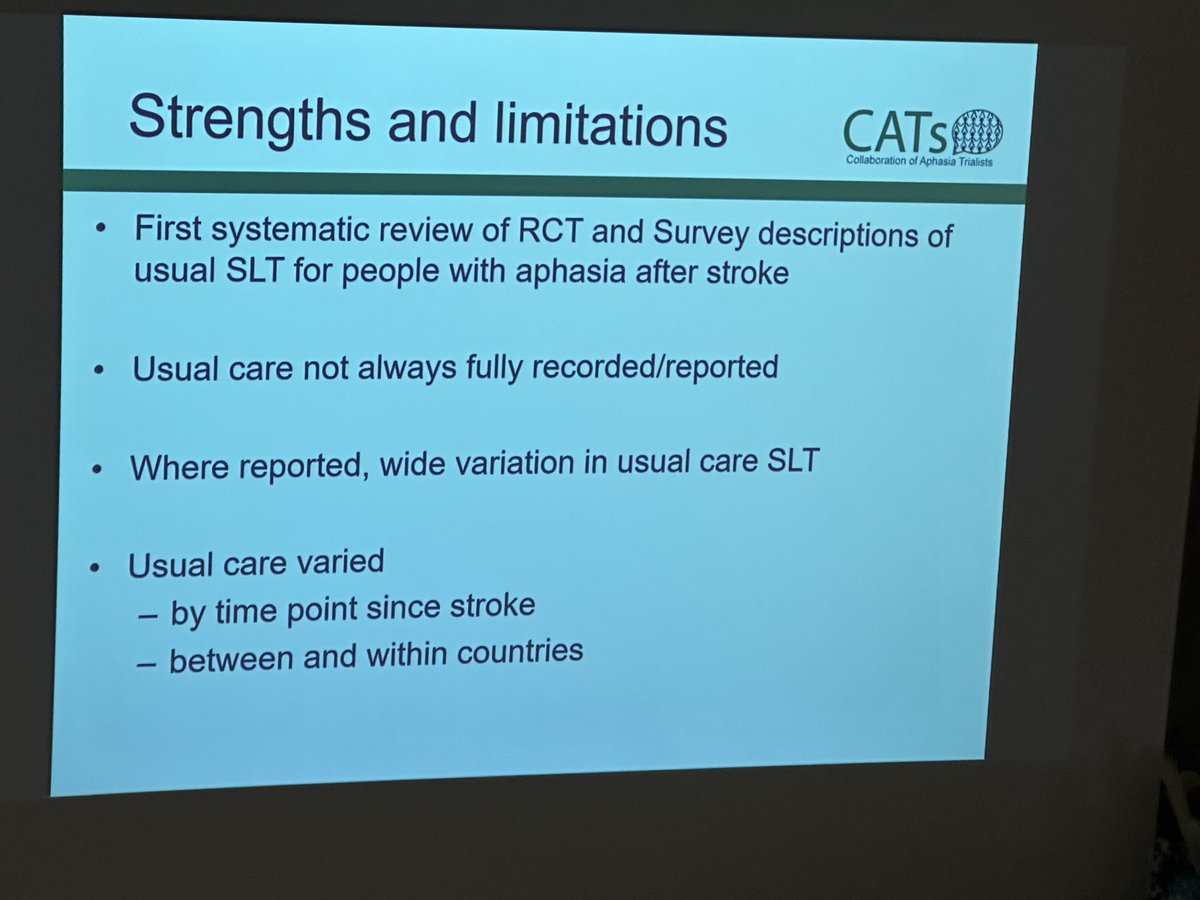 Substantial range in #aphasia usual care reported is summarised here across these slides at #NAC2023